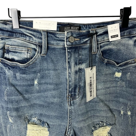 Judy Blue Straight Shooter Jeans Distressed Size 9/29 High Waist - Picture 2 of 7